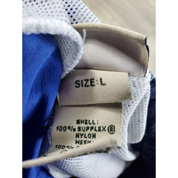 LL Bean Mens Nylon Swim Trunks Size L Blue Lined Pockets Drawstring Cargo 0xr42 - Picture 7 of 12